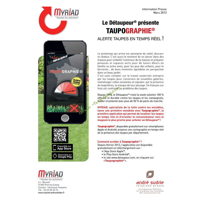 MYRIAD : Un kit spécial campagnol adaptable sur LE DETAUPEUR®