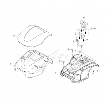 Châssis supérieur pour Robot MiiMO HONDA 80028-Y0E-003
